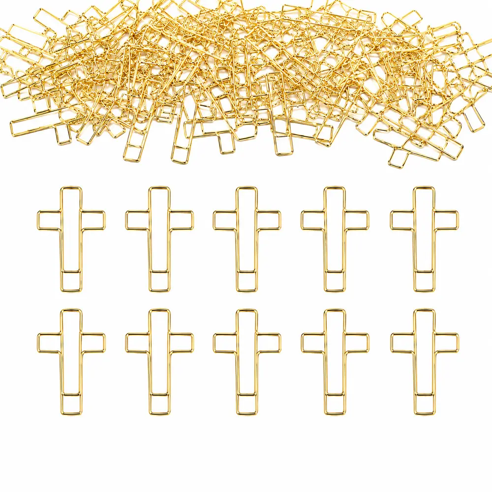 Premium Minimalist Gold Cross Bookmark Clips Collection 20 Pieces Pack To Secure Your Journal Pages Elegantly With High Quality Metal Stationery Perfect For Scrapbooking And Daily Bible Reading Sessions
