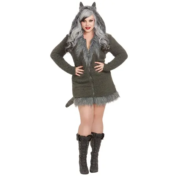 Women's Plus Size Cozy Wolf Costume