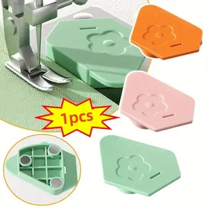 1pc Sewing Essentials Magnetic Seam Guide for Sewing Machines, Multifunctional Edge Guide with Flower Design, No Battery Required, Orange & Light Green, Sewing Supplies Crafts