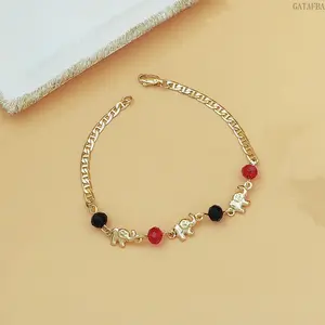 Boho Beaded Baby Elephant Bracelet for Women, Retro Light Luxury Adjustable Bangle, Stylish Wrist Accessory for Sports, Outdoor & Daily Wear