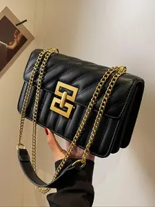 Retro style light luxury texture elegant quilted underarm bag, chain shoulder strap and flip design, fashionable, practical single shoulder bag, suitable for dates and parties Crossbody Bag, Fashionable Bags