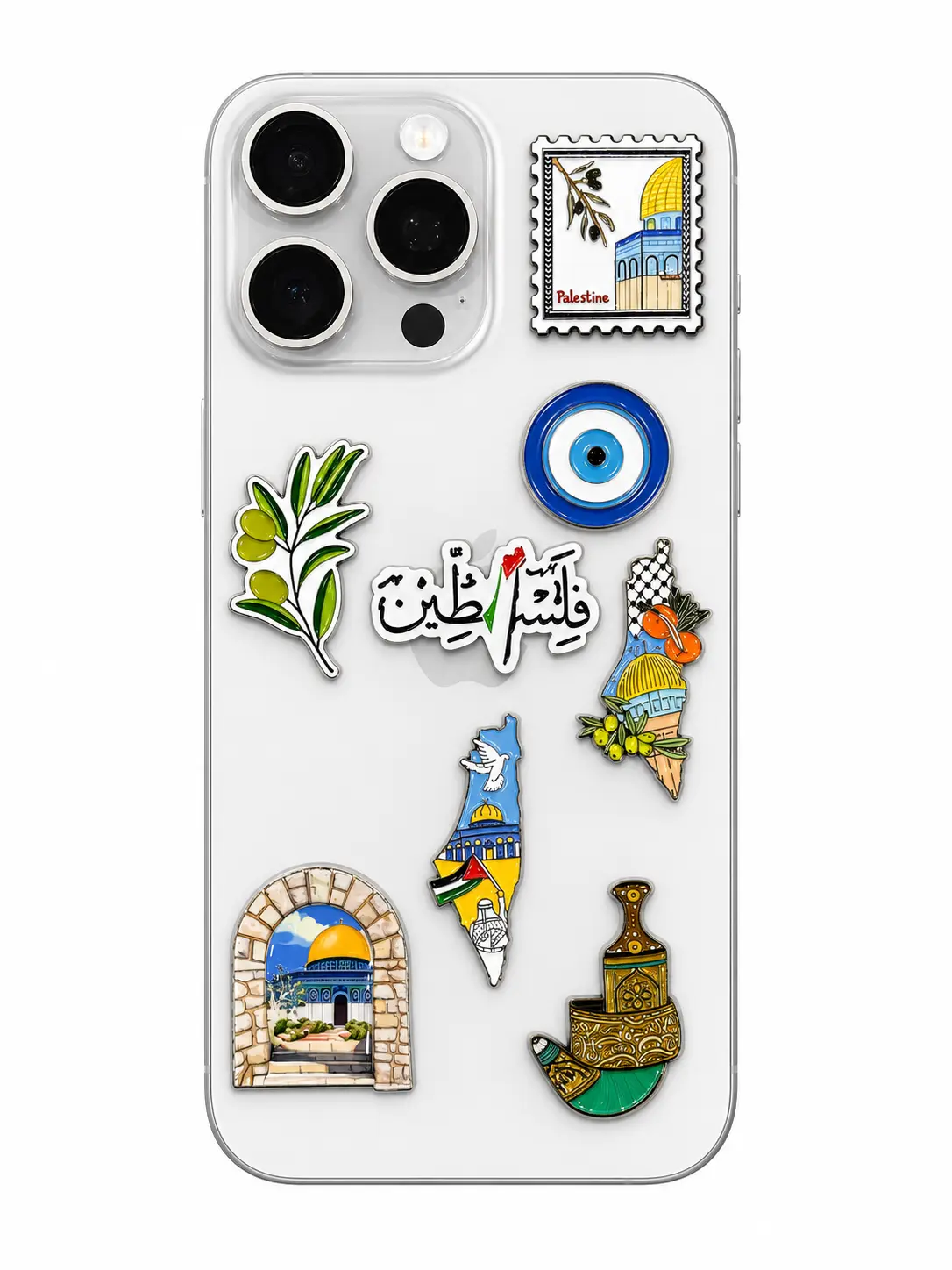 Phone Metal Stickers - Palestine, Yemen, Levantine