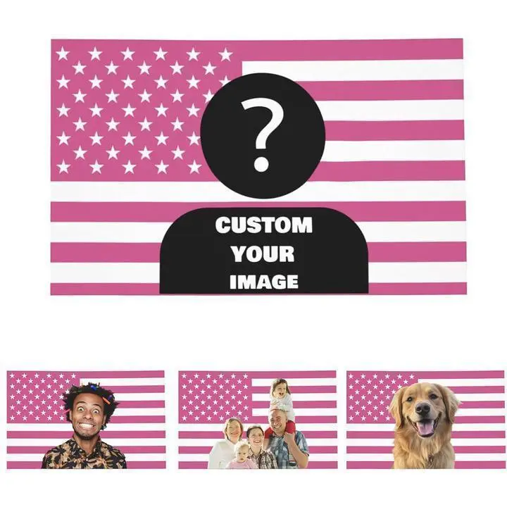 Custom Pink America Flag Tapestry, Personalized Flags Design Your Image, Funny Tapestry Poster, for Decorating, Clubs, Living Rooms, Bedroomsvalentine's wall decor flags