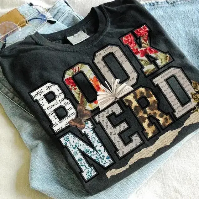 Men's Printed Vintage Cotton T-Shirt - Book Nerd, Bookish Top, Trendy Fit, Booktok Librarian Gift Idea