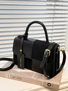 1pc Women's handbag, lightweight crossbody bag, flip cover zipper closure, casual and simple, suitable for white-collar workers, commuting, shopping, dating, pu leather handbag, Casual trendy bag