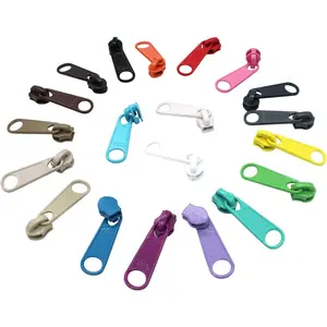 YKK Long Pull Zipper Heads- 4.5mm loose sliders/pulls -(20pc Brights-Neutrals)- For Handbags & Craft Projects