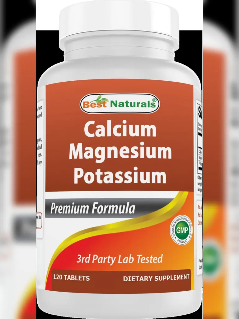 Best Naturals Calcium Magnesium Potassium - 120 Tablets - Non-GMO & Gluten Free Best Naturals Calcium Magnesium Potassium - 120 Tablets - Non-GMO & Gluten Free