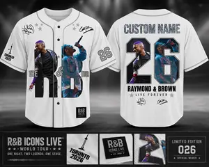(Note 24h)Baseball Jersey, Custom The R&B Tour Jersey, Personalized Concert Shirt, Music Fan Gift, Vintage Baseball Jersey
