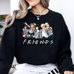 Anime My Hero A Friends Sweatshirt, My Hero Academia Characters Hoodie, Gift For Anime Manga Fan, Unisex Sweater Pullover Tee