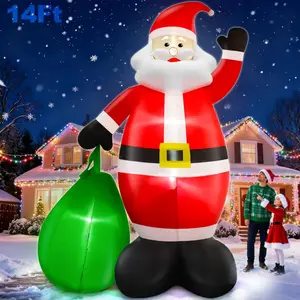 14 Ft by 8.5 Ft Giant Christmas Inflatable Santa Claus with Gift Bag Outdoor Decorations, Lighted Outside Standing Blow Up Santa Yard Decor for Lawn Garden Parties Holiday Xmas DecorationsXXUNIVERSE GOODS10