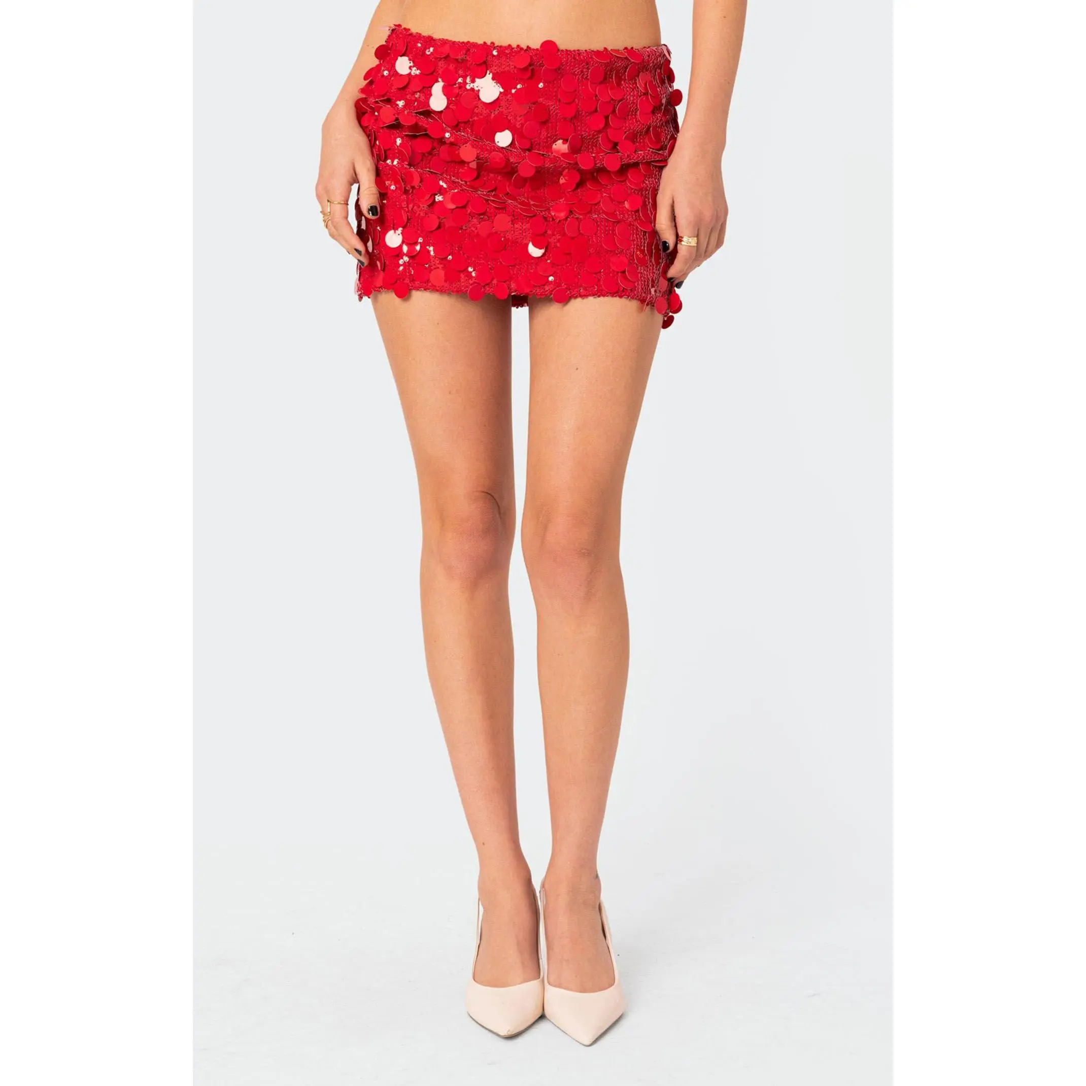 Edikted Women's Sabina Low-Rise Sequin Mini Skirt - Multicolor