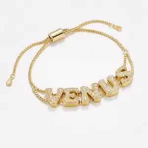 [DIY Bracelet Link] Customizable Letter Name DIY Bracelet, Stainless Steel Sparkling Bracelet, Fashionable Personalized Versatile Unique Bracelet, Best Gift for Friends, Family, Boyfriend, Girlfriend, Birthday Present