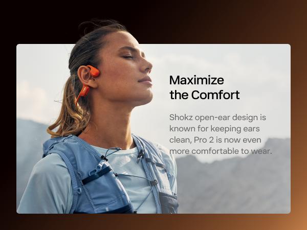 SHOKZ NEW OpenRun Pro 2 - Open-Ear, Bone Conduction Sport Headphones - Sweat Resistant, Workout Headphones with Deep Bass and Smart Mic