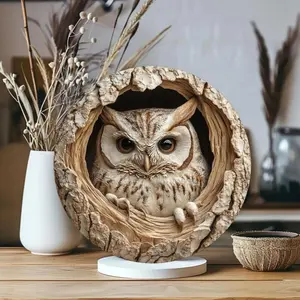 Owl Design Wall Hanging Decor, Wall Mounted Decor, Creative Owl Design Wall Art, Wall Decor for Home, Office, Bar, Kitchen & Cafe, Ornaments, Hangable