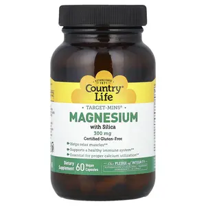 Country Life Target-Mins®, Magnesium with Silica, 60 Vegan Capsules