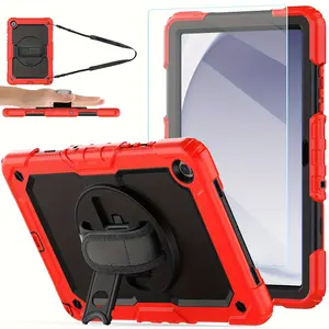 Case for Samsung Galaxy Tab A9 Plus 11 Inch 2023 with Tempered Glass Screen Protector Pencil Holder,BLOSOMEET Galaxy A9+ Plus Tablet Case with Shoulder Strap Hand Strap&Stand