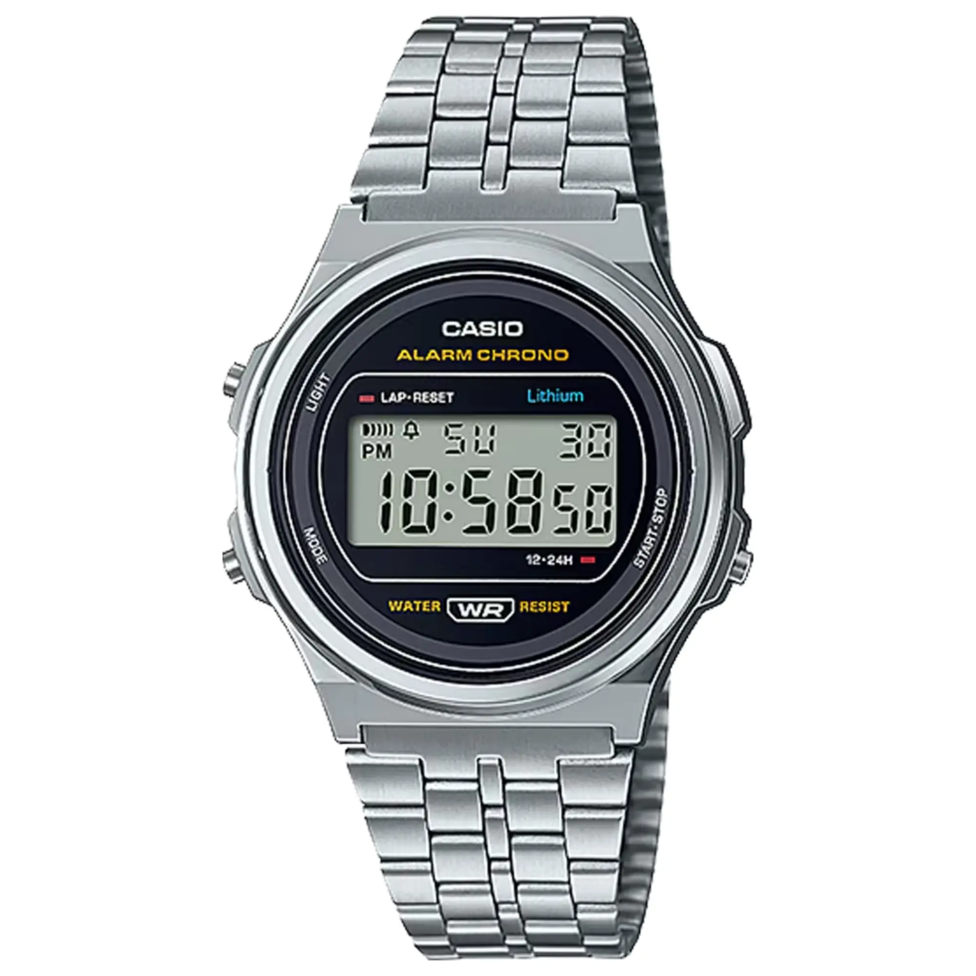 Casio Men's Vintage Digital Stainless Steel Watch - A-171WE-1ACF
