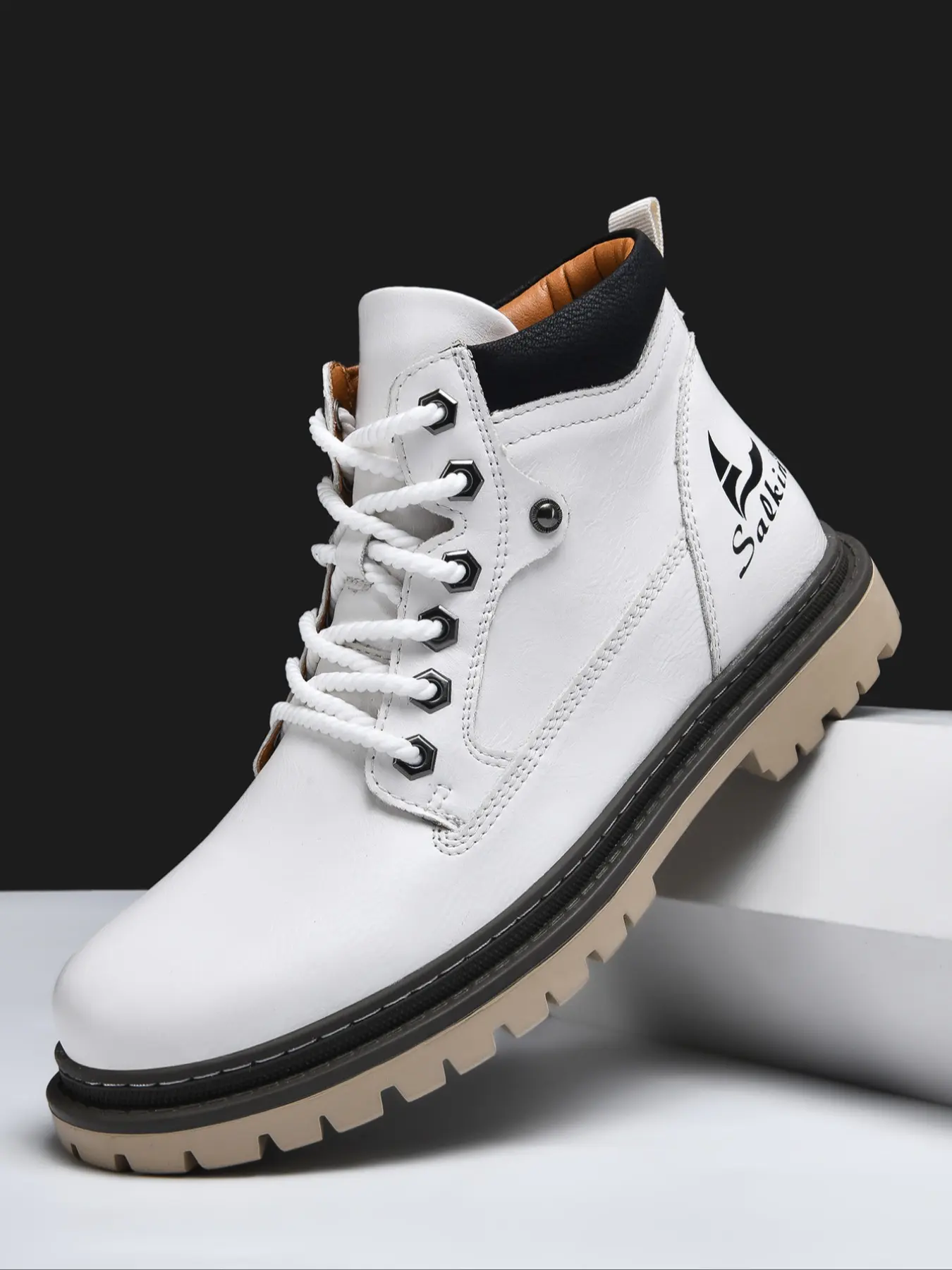 Men's Handmade High-Top Fashion Boots, Lightweight Waterproof Hiking Shoes for Outdoor Adventures, Stylish and Durable Footwear in Size 38-48
