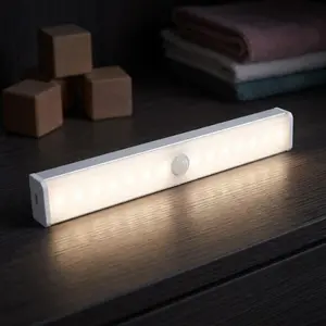 Smart Motion sensor Led strip lights, usb rechargeable magnetic installation, adjustable brightness for closet stairs cabinet kitchen garden, energy-saving night light