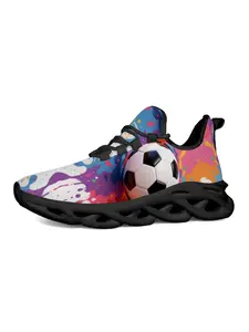 Exclusive Fashion Sports Running Shoes, Football Print Design, Breathable Comfort, Sole, Ideal for Young Athletes
