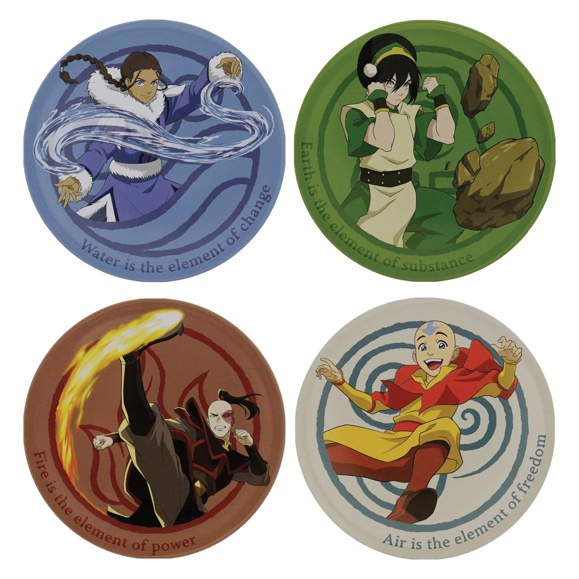 Avatar: The Last Airbender Collectibles 4-Piece Metal Coaster Set, Kitchenware Tabletop Protectors