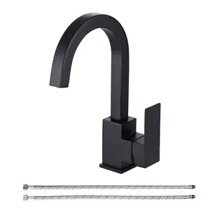 WOWOW Matte Black Bar Sink Faucet, Bar Sink Faucet Single Hole, Stainless Steel Kitchen Bar Faucet with Single Handle for Kitchen Bathroom RV Restroom Sink