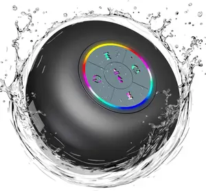 Wireless Bluetooth Portable Waterproof Bluetooth Shower Speaker, Handsfree Portable Speakerphone with Built-in Mic, 2hrs of Playtime, Control Buttons and Dedicated Suction Cup for Showers