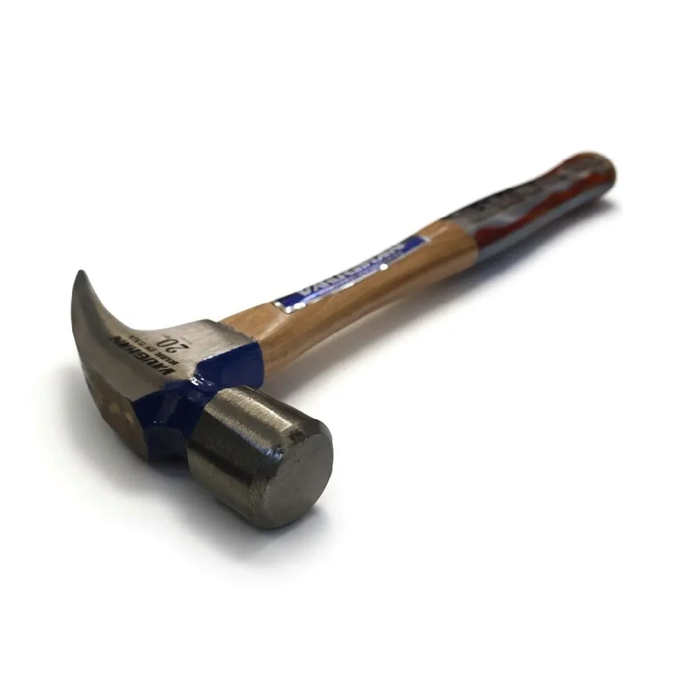 20oz Vaughan Flat Head Claw Hammer with Claw Design, Hickory Handle - Comfortable Grip for DIY Projects, Precision Tasks (Tools for Construction Enthusiasts)