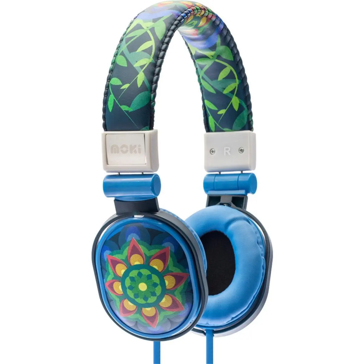 Moki ACC HPP17L Over-Ear Popper Headphones, 120cm Flat Cable, DJ-Style Swivel Ear Cups, 0.55 lbs Lightweight Audio Accessory