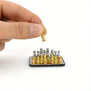 Miniature Chess Set Model Decorations, DIY Photography Props, Seasonal Home Decor, Perfect Gift Collection, Detailed Craftsmanship, Decorative Figurines, Heavy Metal Figurine
