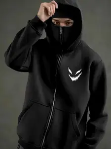 Super Cool Venom - Element Aesthetic Fitted Knit Hooded Zip Casual Jacket! The Vibe of Trendy Guys Standing Out on the Street is Fully Amplified🔥