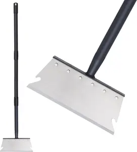Heavy Duty Garden Shovel 59 Inch Adjustable Handle, Multi-Purpose Lawn Edging Tool, Ice Scraper and Snow Removal Shovel, Weed Removal and Ground Scraping Garden Tool
