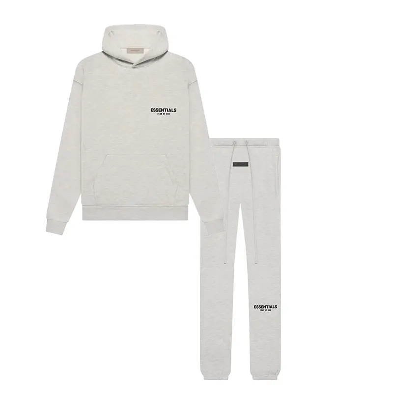 Fear of God Essentials Hoodie and sweatpants Casual Set Light Oatmeal