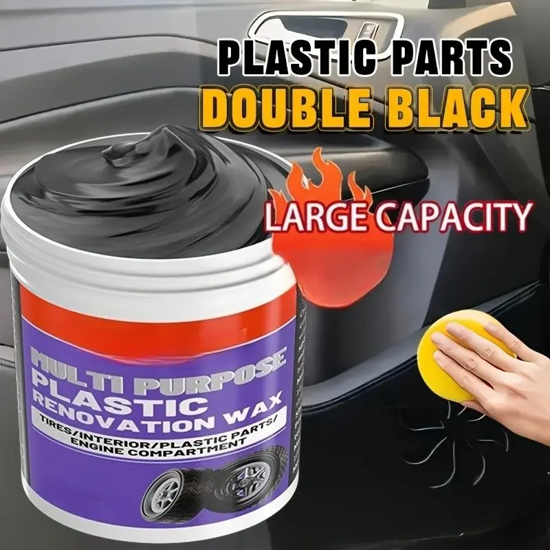 All-Purpose Plastic Polish Paste, Car Interior Renovator, Scratch Repair, Wheel Care Wax, Dashboard Polish, Quick Shine for Dashboards, Seats, Bumpers, Plastic Coating Agent, Scratch Remover, Plastic Protectant, Quick Effect Coating Agent