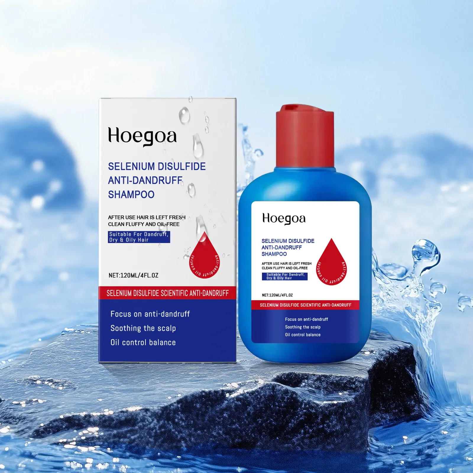 HOEGOA Selenium Disulfide Haircare Shampoo, 120ML Anti-Dandruff Anti-Itch Oil-Control Refreshing Scalp Cleanser for Men and Women with Gentle Comfort Cleansing Conditioner Benefits, Oily Hair Shampoo, Scalp Revitalizing Solution, Beauty Products, Adults,