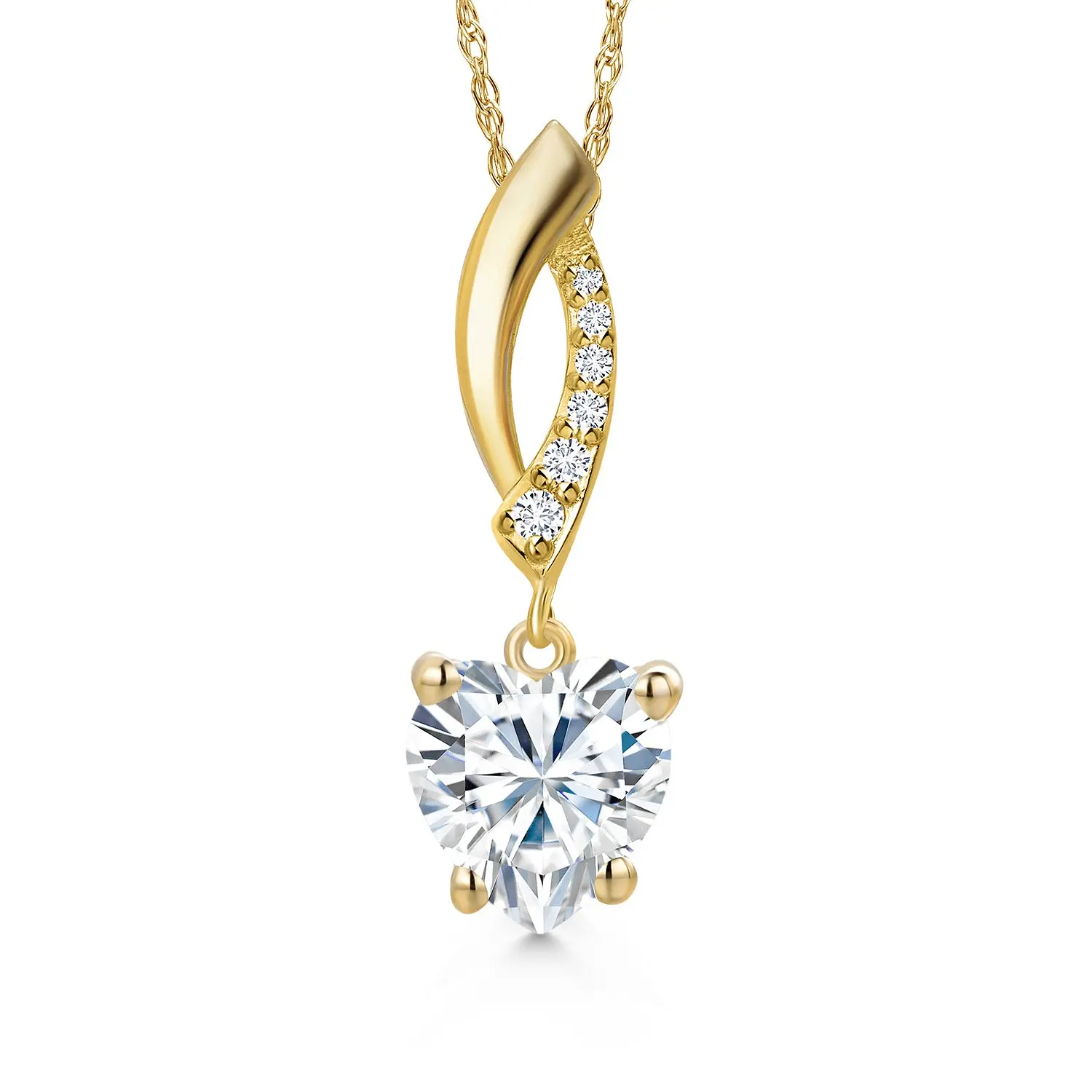 Gemstone Birthstone and Lab Grown Diamond Infinity Pendant Necklace For Women in 14K Yellow Gold | Gold Necklace For Women | With 18 Inch Gold Chain