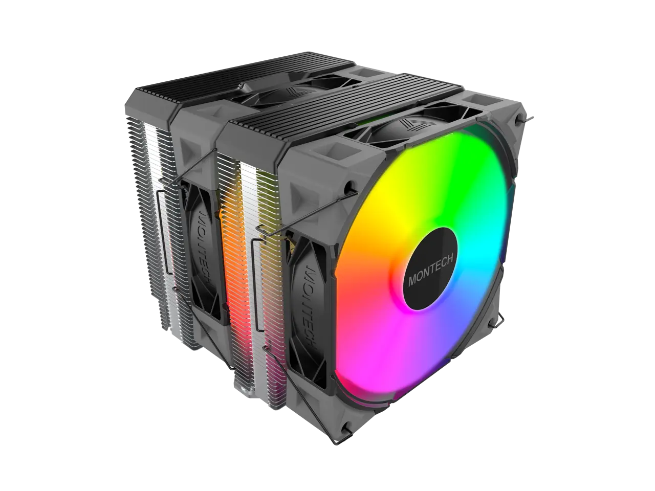 MONTECH NX600 ARGB Dual-Tower CPU Air Cooler with 6 Heatpipes & Premium Top Cover | Intel LGA1700 / 1851 & AMD AM5 Support | Black