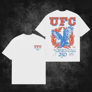 UFC Freedom 250 Premium Cotton T-Shirt, Made in USA, UFC Fan T-shirt