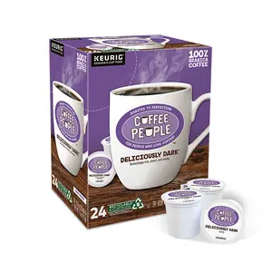 Coffee People Deliciously Dark Coffee - Keurig K-Cup Pods - Dark Roast Coffee - Single Serve Coffee - High Box Count