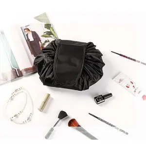 Large Drawstring Makeup Bag - Versatile Cosmetic Organizer for Women & Girls, Ideal for Travel Essentials & Toiletry Storage