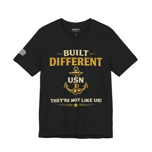 Built Different Navy Shirt | They’re Not Like Us Tee | US Navy Veteran Military Pride T-Shirt