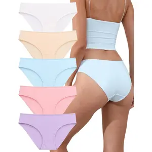 Womens Underwear Cotton, Panties for Women Breathable, Full Coverage Bikini Underwear, Low Rise, 5-Pack