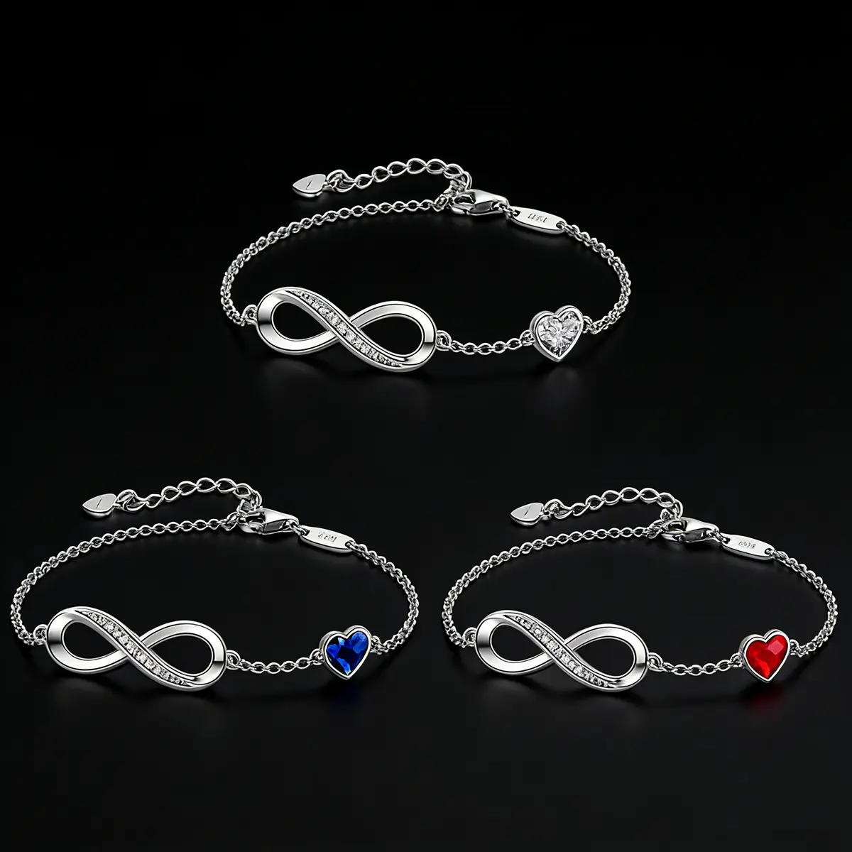 AELNEN S925 Sterling Silver Heart & Infinity Charm Bracelet for Women, Exquisite Jewelry with Butterfly Pendant & Crystal Accents - Meaningful Birthday Gifts for Moms, Exquisite Bracelet, Bracelet Bangle
