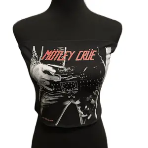Custom made Motley Crue tube top cotton blend large dm if need smaller .nice to wear to a concert or out