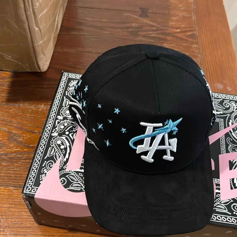 Thirty Brand Black Baseball Cap with LA Logo and Star Design for Men