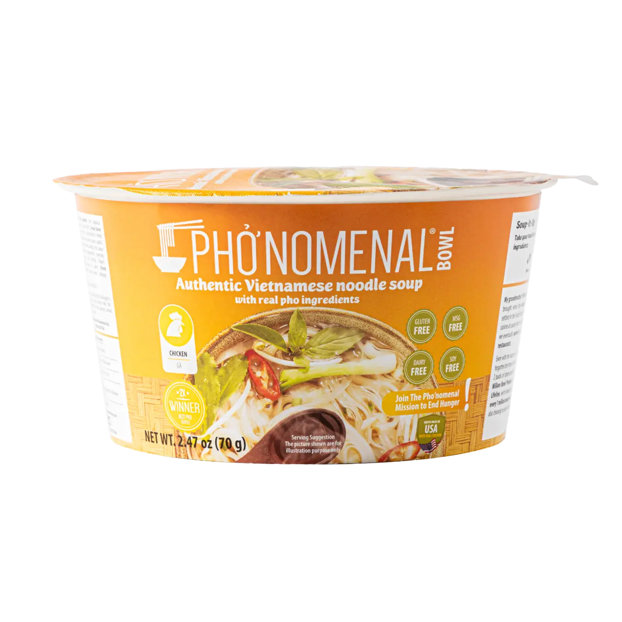 Pho’nomenal Bowl Instant Chicken Pho (Case of 6 Bowls)