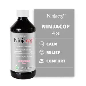 Ninjacof 4oz Liquid Cough Relief with Chlophedianol HCl & Pyrilamine Maleate for Gentle Non-Drowsy Relief & Comfort
