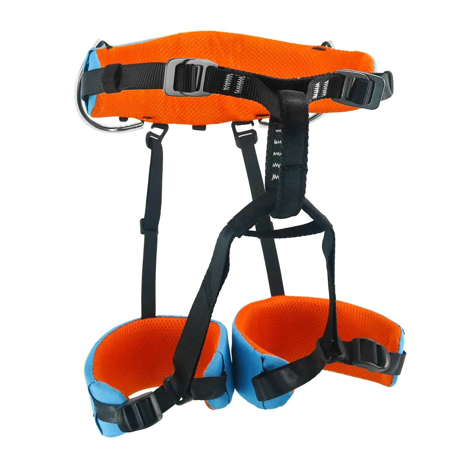 NewDoar Kids Half Body Climbing Harness - Thin, Lightweight, Adjustable, Breathable Mesh with Sponge Waist Protection, 2 Tool Rings, Reinforced Belay Loop for Rock Climbing, Rappelling (EN Certified, Secure Fit), Mountaineering, One Size Fits Kids