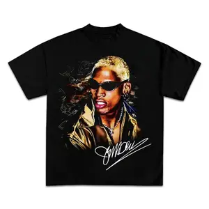 Rodman Money Graphic T Shirt, Rap Tee Streetwear Hip Hop Band Graphic Merch 90S Y2K, Unisex Graphic Tees Gothic Grunge Y2K Emo Scene Amity Affliction Style Clothes Menswear Womenswear Streetwear