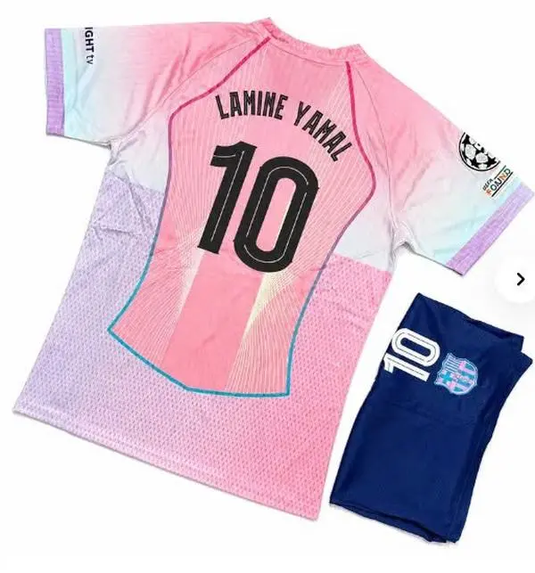 Pink Gradient Soccer Jersey Set | Custom Name & Number Football Kit | Unisex Breathable Sports Shirt & Shorts
